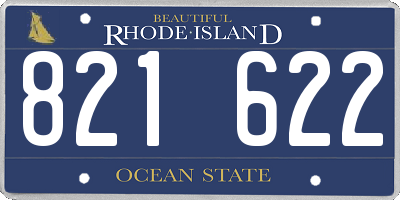 RI license plate 821622