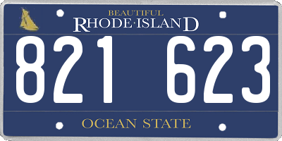 RI license plate 821623