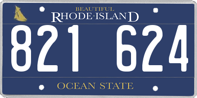 RI license plate 821624