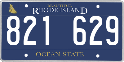 RI license plate 821629