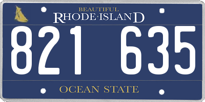 RI license plate 821635