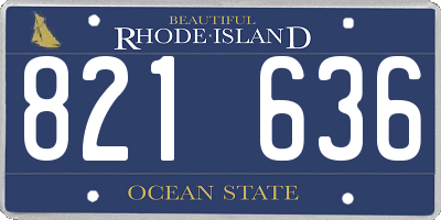 RI license plate 821636