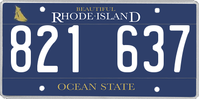 RI license plate 821637