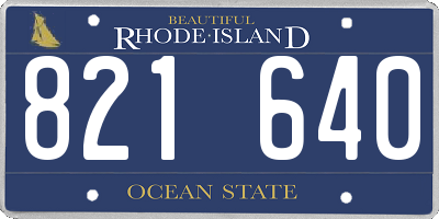 RI license plate 821640