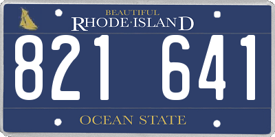 RI license plate 821641