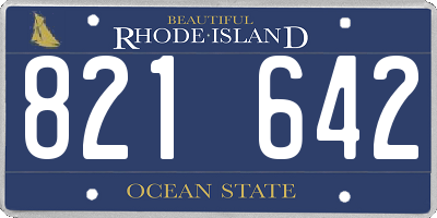 RI license plate 821642