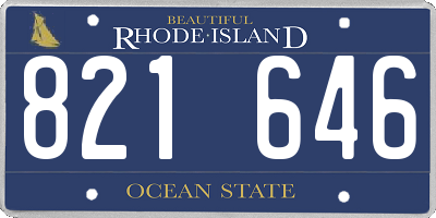 RI license plate 821646