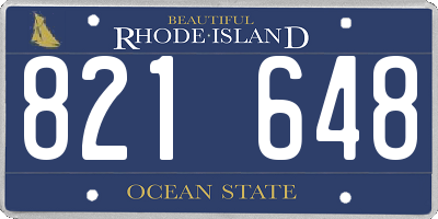 RI license plate 821648