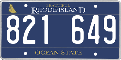 RI license plate 821649