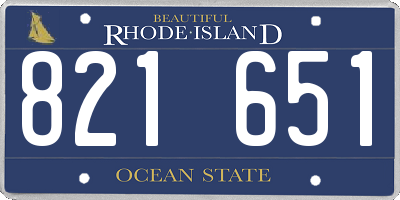 RI license plate 821651