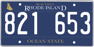 RI license plate 821653