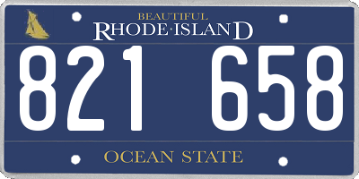 RI license plate 821658