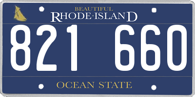 RI license plate 821660