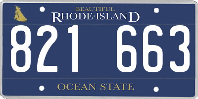 RI license plate 821663