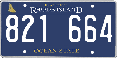 RI license plate 821664