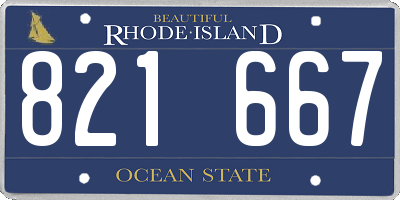 RI license plate 821667