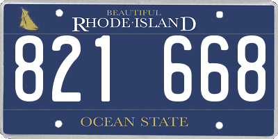 RI license plate 821668