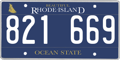 RI license plate 821669
