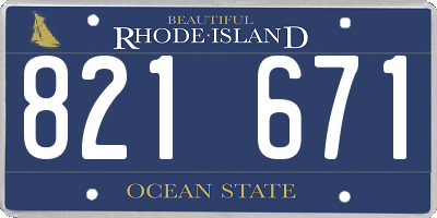 RI license plate 821671