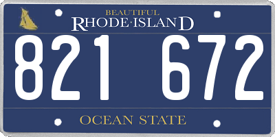 RI license plate 821672