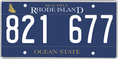 RI license plate 821677
