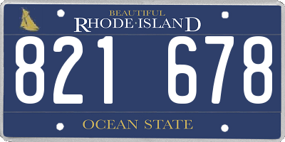 RI license plate 821678