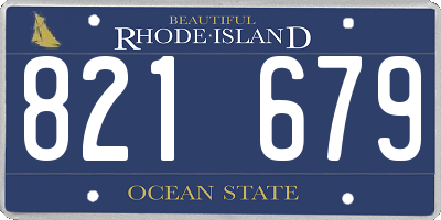 RI license plate 821679