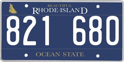 RI license plate 821680