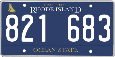 RI license plate 821683
