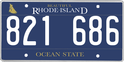 RI license plate 821686