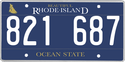 RI license plate 821687