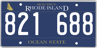 RI license plate 821688
