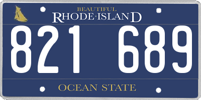RI license plate 821689