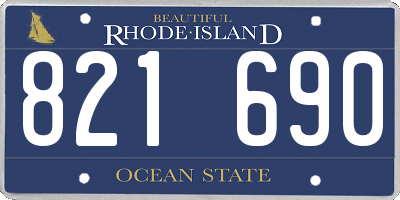 RI license plate 821690