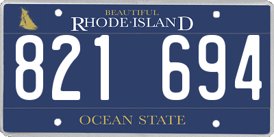 RI license plate 821694