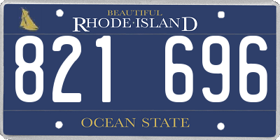 RI license plate 821696