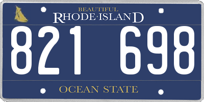 RI license plate 821698