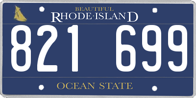 RI license plate 821699