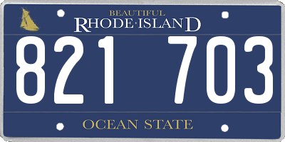 RI license plate 821703