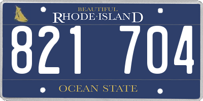RI license plate 821704