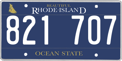 RI license plate 821707