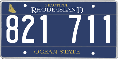 RI license plate 821711