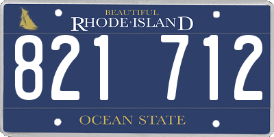 RI license plate 821712