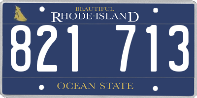 RI license plate 821713