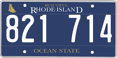 RI license plate 821714