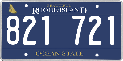 RI license plate 821721