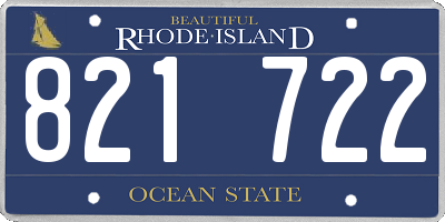 RI license plate 821722