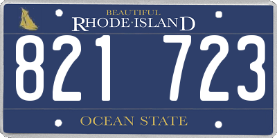 RI license plate 821723