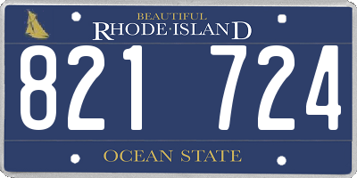RI license plate 821724