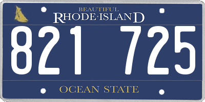 RI license plate 821725
